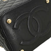 Secondhand Chanel CC Top Handle Vanity Case with Chain Quilted Caviar