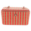 Secondhand Chanel Classic Vanity Case with Chain Striped Raffia and Jute