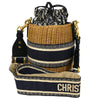 Secondhand Christian Dior Drawstring Bucket Bag Wicker with Oblique