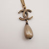 Secondhand Chanel CC Drop Pendant Necklace Metal with