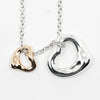 Secondhand Tiffany & Co. Elsa Peretti Double Open Heart Pendant Necklace Sterling Silver and 18K Rose