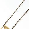 Secondhand Chanel CC Perfume Bottle Pendant Chain Long Necklace Metal with Leather, Crystals and Faux