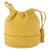Secondhand Bottega Veneta Drawstring Bucket Bag Leather and Intrecciato Nappa