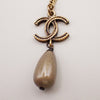 Secondhand Chanel CC Drop Pendant Necklace Metal with