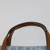 Versace Allover Logo Convertible Tote Printed Denim with Leather