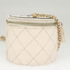Chanel CC Round Vanity Case with Chain Quilted Lambskin