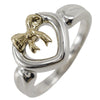 Secondhand Tiffany & Co. Heart Ribbon Ring Silver 925 and K18 Yellow