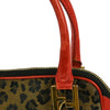 Fendi Vintage Convertible Bowling Bag Leopard Print Jacquard