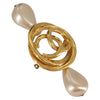 Secondhand Chanel CC Coco Brooch Metal with Faux Pearls and Crystals