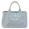 Secondhand Prada Canapa Tote Gray Canvas Accessories