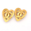 Secondhand Chanel CC logo heart Gold-plated
