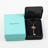 Secondhand Tiffany & Co. Fleur de Lis Key Pendant Necklace 18K Pink gold and Diamonds
