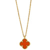 Secondhand Van Cleef & Arpels Magic Alhambra Pendant Long Necklace 18K Yellow Gold and Carnelian