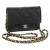 Secondhand Chanel Classic Flap Clutch with Chain Quilted Caviar