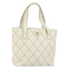 Secondhand Chanel Surpique Tote White Leather Bags