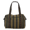 Fendi Vintage Logo Pequin Weekender Bag Canvas