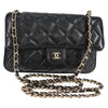 Secondhand Chanel Foldable Tote Bag with Chain Quilted Caviar with Printed