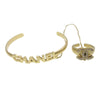 Secondhand Chanel Logo Bangle with Chain Attached CC Ring