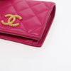 Secondhand Chanel Textured CC Bifold Wallet Quilted Caviar