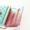 Secondhand Chanel Rainbow Reissue 2.55 Wallet on Chain Quilted Multicolor Metallic Goatskin