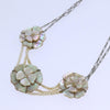 Secondhand Chanel Camellia CC Long Necklace Metal with Faux Pearls