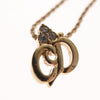 Secondhand Christian Dior CD Pendant Necklace Metal and Crystals
