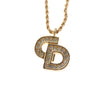 Secondhand Christian Dior CD Pendant Necklace Metal and Crystals