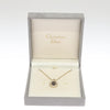 Secondhand Christian Dior CD Round Pendant Necklace Metal and Crystals