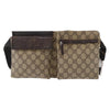 Gucci Vintage Double Belt Bag GG Canvas with Leather