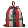 Secondhand Gucci Logo Drawstring Backpack Striped