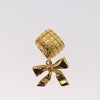 Secondhand Chanel Ribbon Earring Gold Metal Jewelry