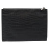 Saint Laurent Zip Pouch Crocodile Embossed Leather