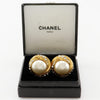 Secondhand Chanel Vintage Round Clip-On Earrings Metal with Faux
