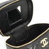 Secondhand Chanel CC Top Handle Vanity Case with Chain Quilted Caviar