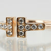 Secondhand Tiffany & Co. T Wire Ring 18K Rose Gold with Diamonds
