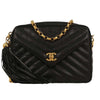 Chanel Vintage Camera Tassel Bag Chevron Caviar