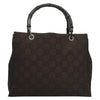 Gucci Vintage Bamboo Handle Tote GG Nylon