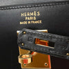 Hermes Kelly Handbag Black Box Calf with Gold Hardware