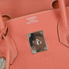 Hermes Birkin Handbag Pink Clemence with Palladium Hardware