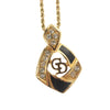 Secondhand Christian Dior CD Pendant Necklace Metal and Crystals