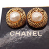 Secondhand Chanel Vintage Round Clip-On Earrings Metal with Faux