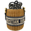 Secondhand Christian Dior Drawstring Bucket Bag Wicker with Oblique