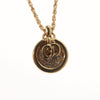 Secondhand Christian Dior CD Round Pendant Necklace Metal and Crystals