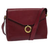 Secondhand Celine Circle logo Burgundy Leather Bags