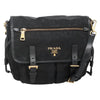 Secondhand Prada Double Buckle Flap Messenger Bag Tessuto
