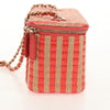 Secondhand Chanel Classic Vanity Case with Chain Striped Raffia and Jute