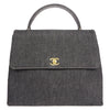Chanel Vintage Classic Top Handle Flap Bag Denim