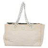 Chanel CC Resin Chain Tote Quilted Raffia