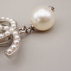 Secondhand Chanel CC Drop Brooch Metal and Faux Pearls