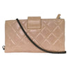 Chanel Coco Pleats Duo Color Chain Clutch Quilted Glazed Calfskin